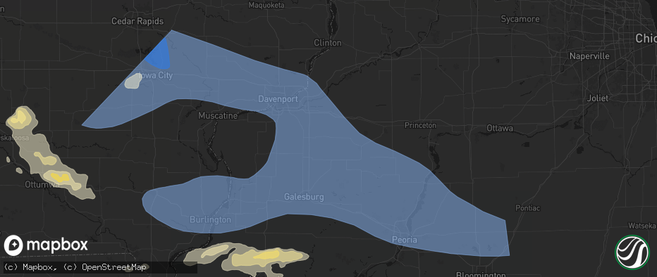 Hail map in Cambridge, IL on June 17, 2026