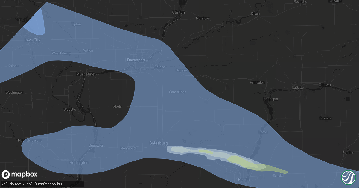 Hail map in Cambridge, IL on June 17, 2026