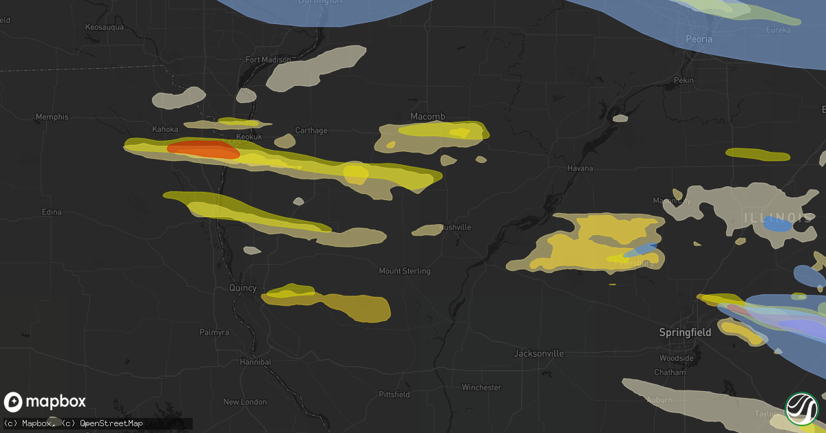Hail map in Camden, IL on June 17, 2026