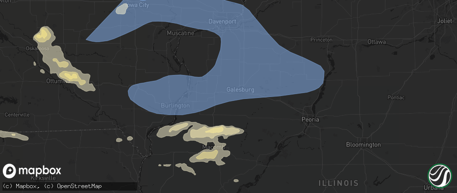 Hail map in Cameron, IL on June 17, 2026