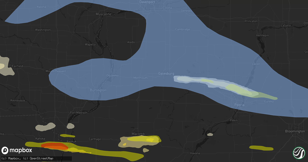 Hail map in Cameron, IL on June 17, 2026