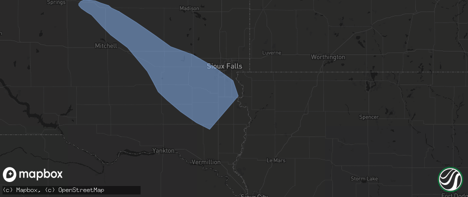 Hail map in Canton, SD on June 17, 2026