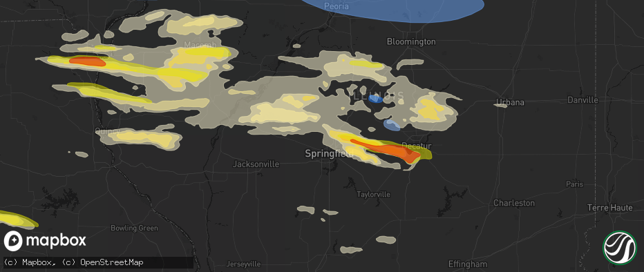 Hail map in Cantrall, IL on June 17, 2026