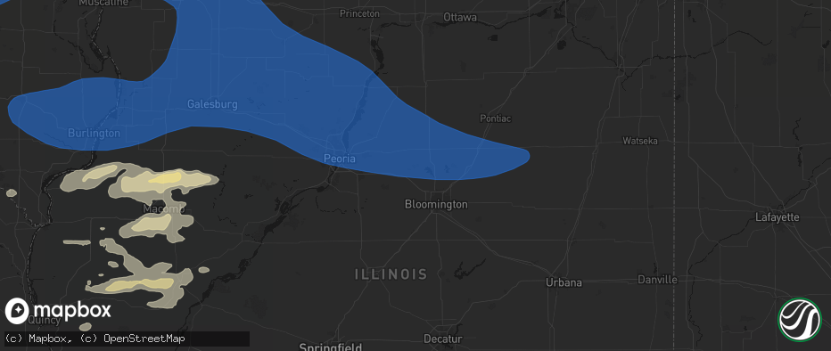 Hail map in Carlock, IL on June 17, 2026