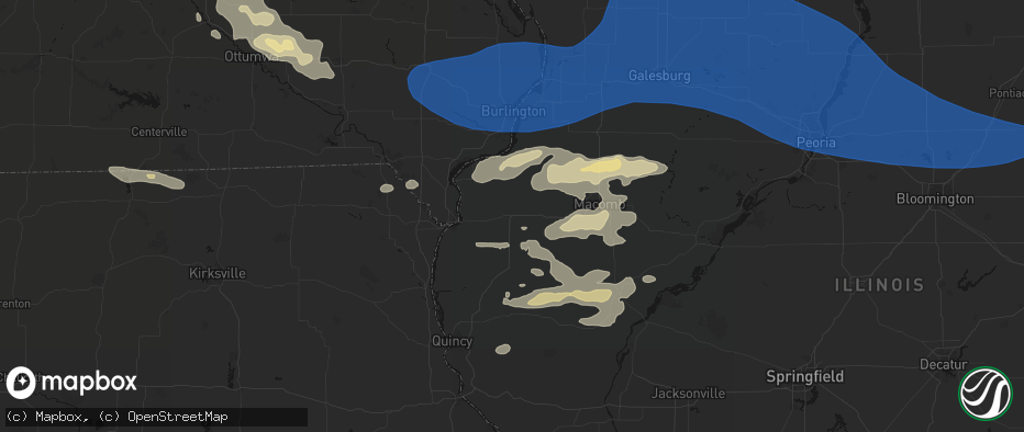 Hail map in Carthage, IL on June 17, 2026