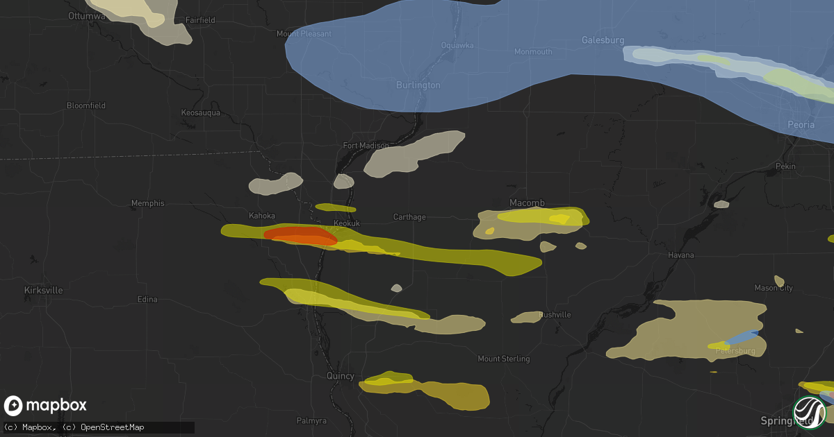 Hail map in Carthage, IL on June 17, 2026
