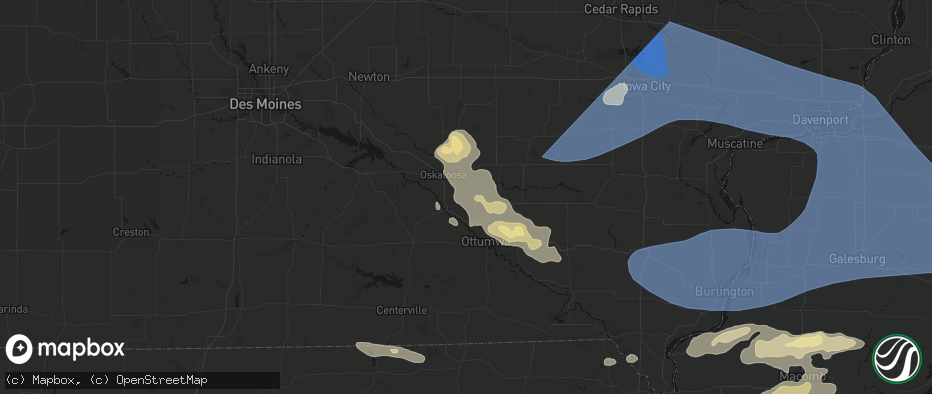 Hail map in Cedar, IA on June 17, 2026