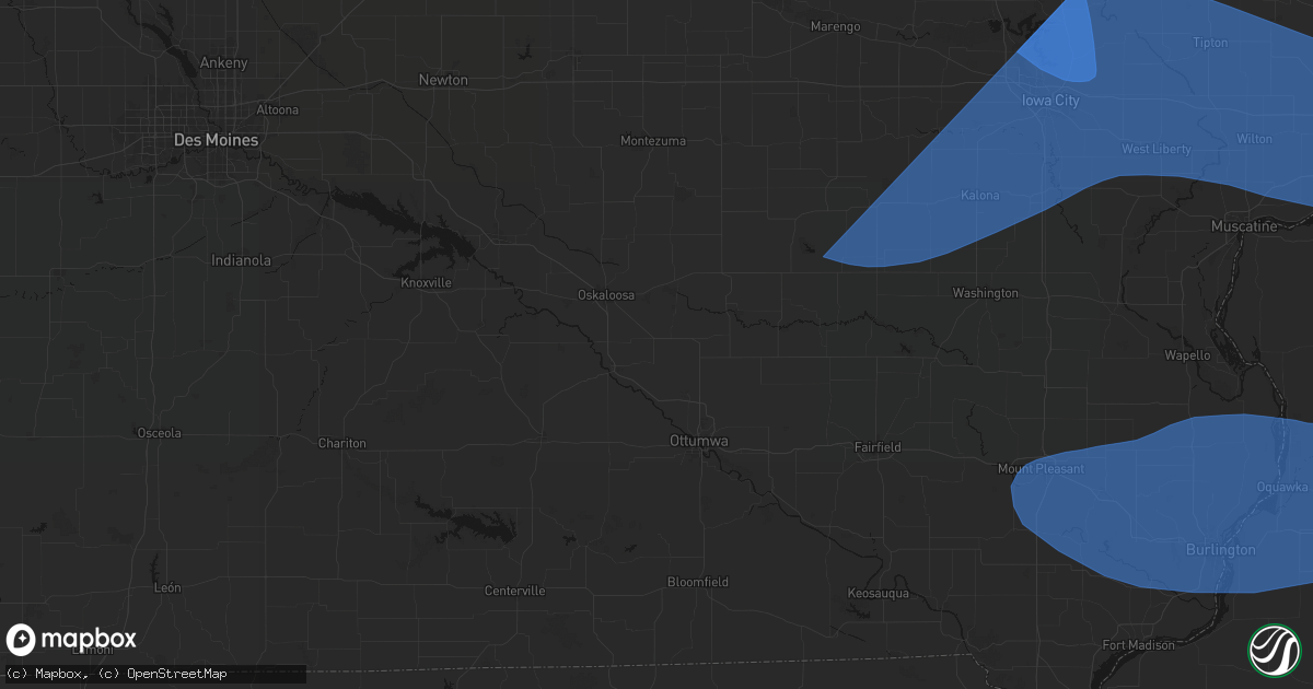 Hail map in Cedar, IA on June 17, 2026