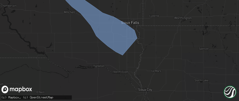 Hail map in Centerville, SD on June 17, 2026