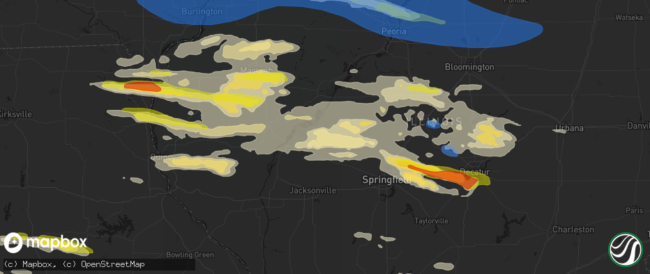 Hail map in Chandlerville, IL on June 17, 2026