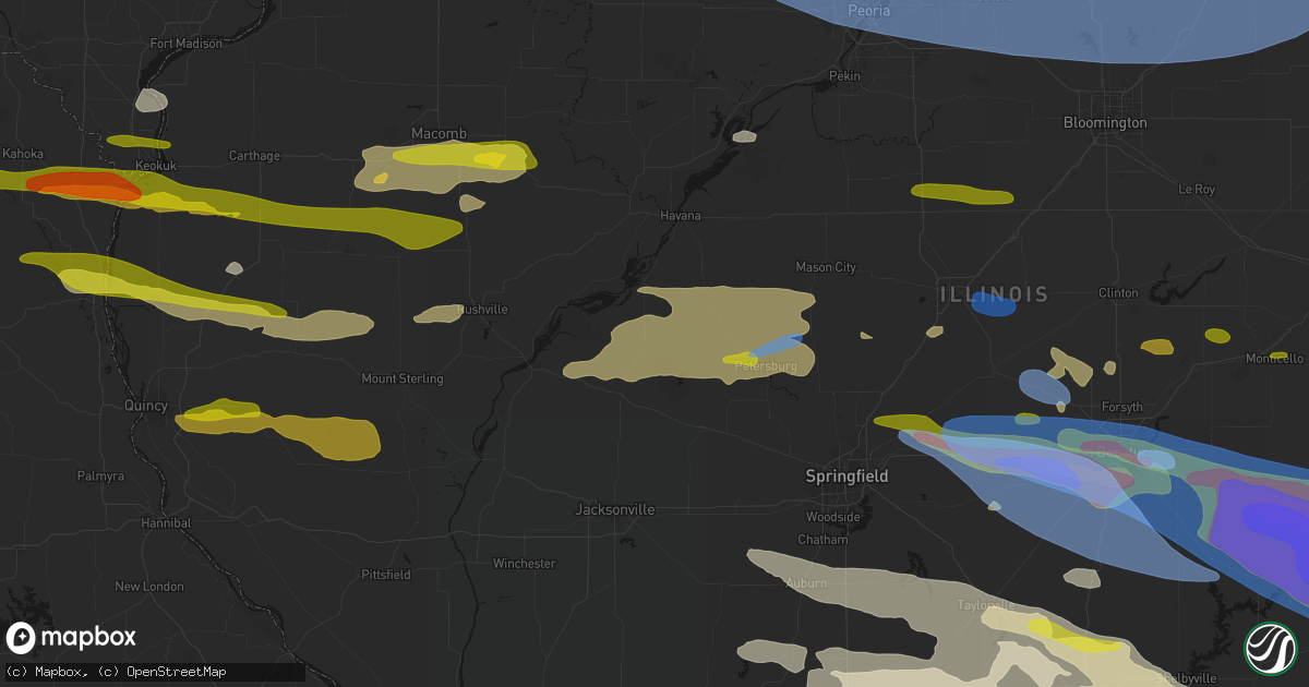 Hail map in Chandlerville, IL on June 17, 2026