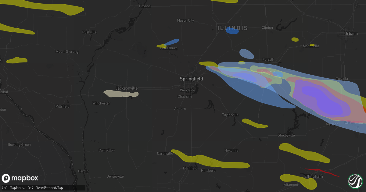 Hail map in Chatham, IL on June 17, 2026
