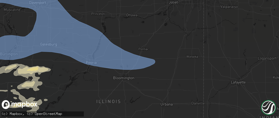 Hail map in Chenoa, IL on June 17, 2026