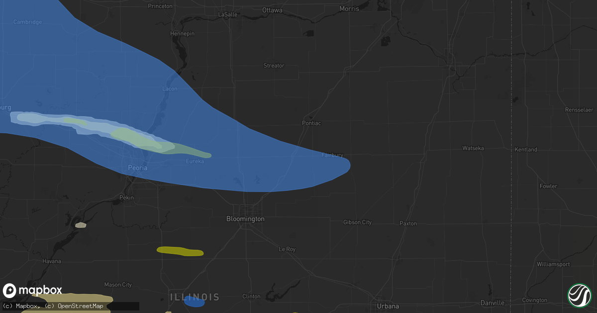 Hail map in Chenoa, IL on June 17, 2026