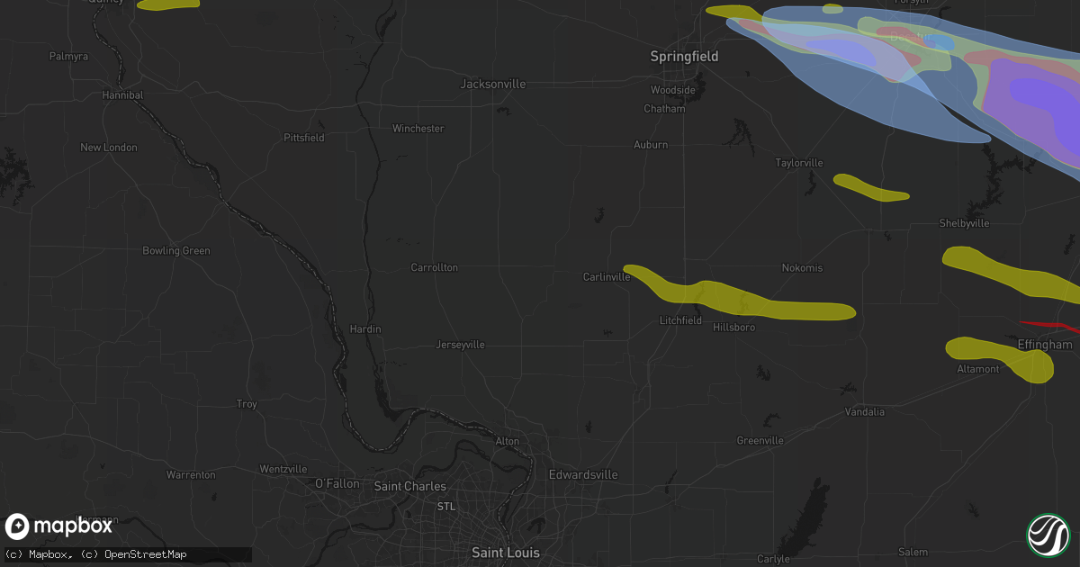 Hail map in Chesterfield, IL on June 17, 2026