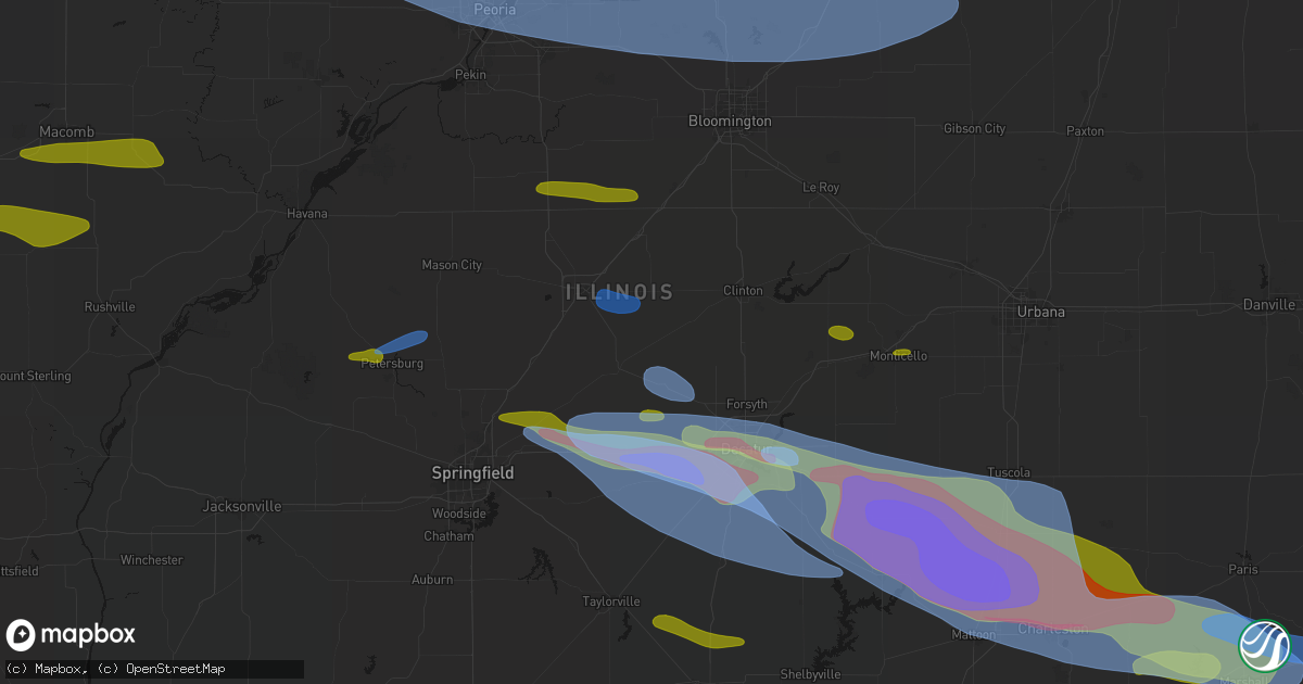 Hail map in Chestnut, IL on June 17, 2026