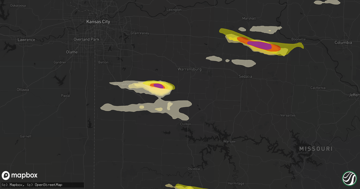 Hail map in Chilhowee, MO on June 17, 2026