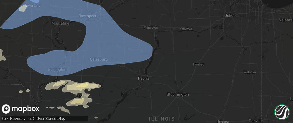 Hail map in Chillicothe, IL on June 17, 2026