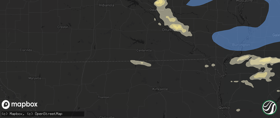 Hail map in Cincinnati, IA on June 17, 2026