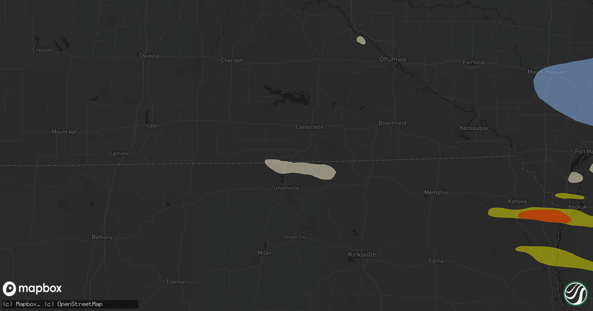 Hail map in Cincinnati, IA on June 17, 2026