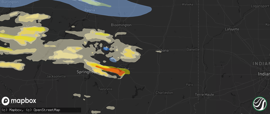 Hail map in Cisco, IL on June 17, 2026