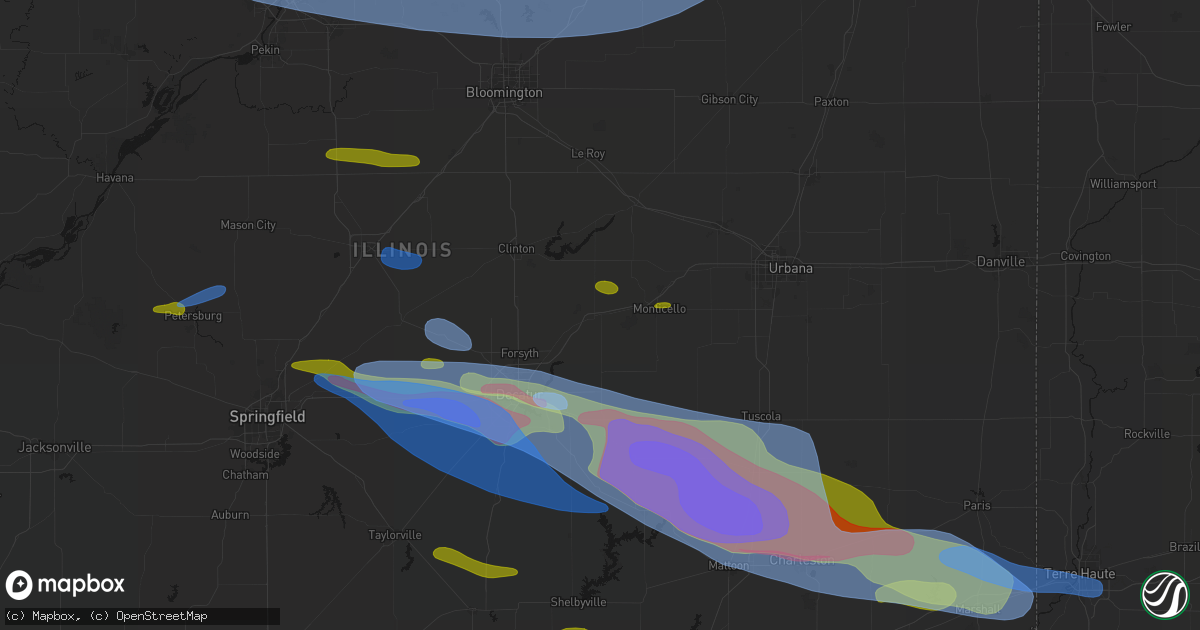 Hail map in Cisco, IL on June 17, 2026