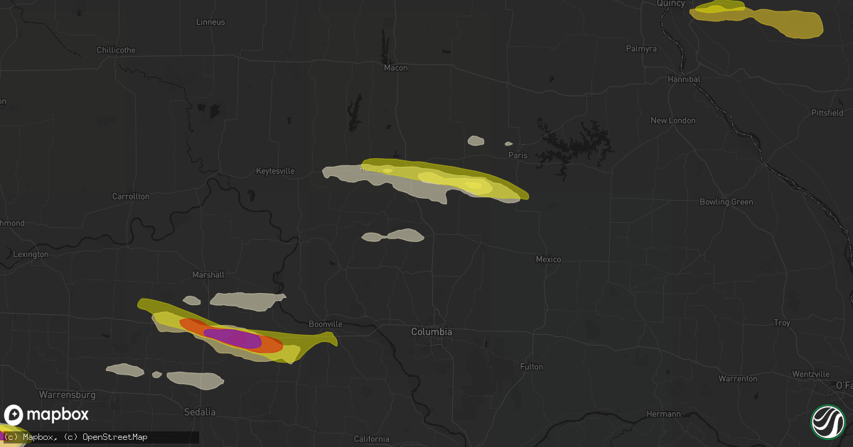 Hail map in Clark, MO on June 17, 2026