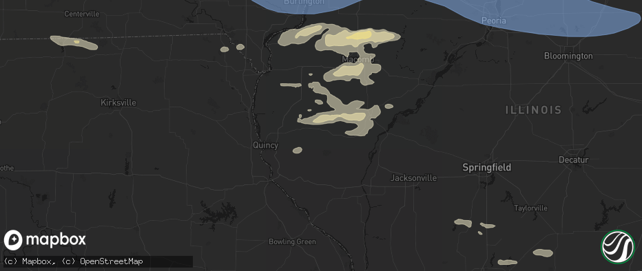 Hail map in Clayton, IL on June 17, 2026