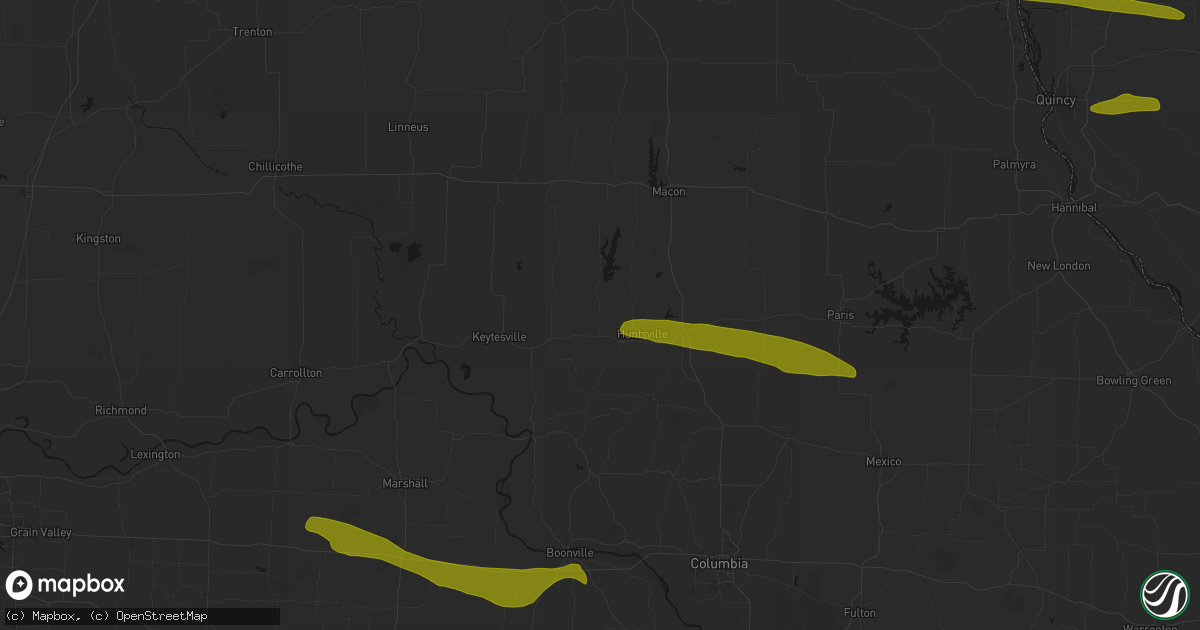 Hail map in Clifton Hill, MO on June 17, 2026