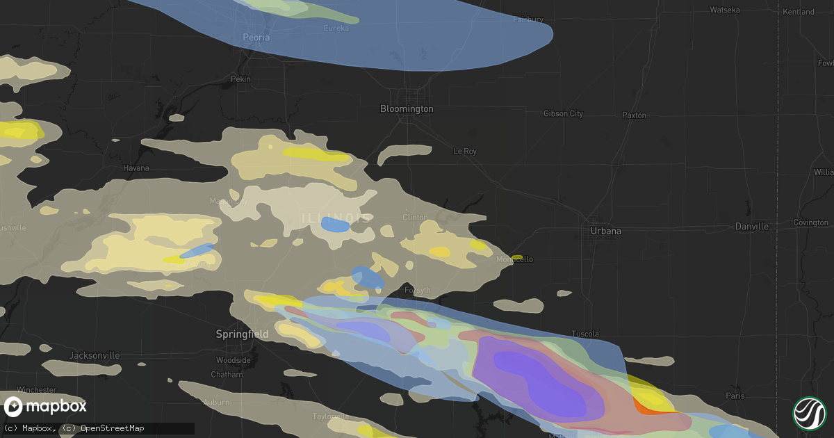 Hail map in Clinton, IL on June 17, 2026