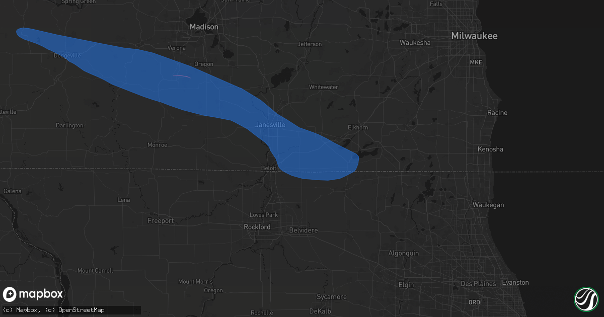 Hail map in Clinton, WI on June 17, 2026