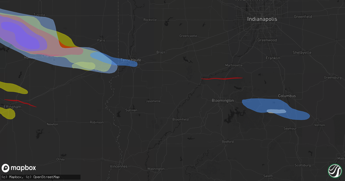 Hail map in Coal City, IN on June 17, 2026