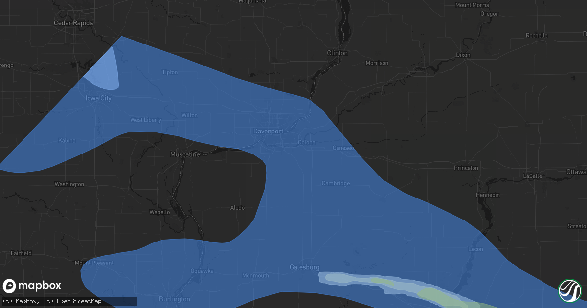 Hail map in Coal Valley, IL on June 17, 2026