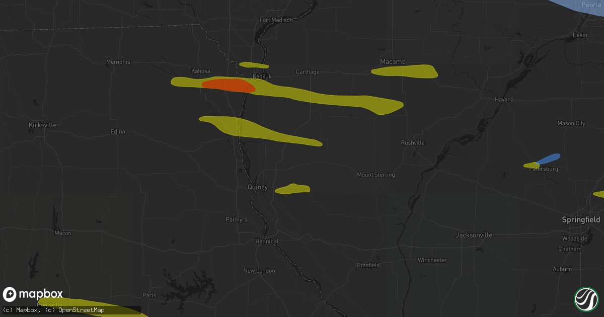 Hail map in Coatsburg, IL on June 17, 2026