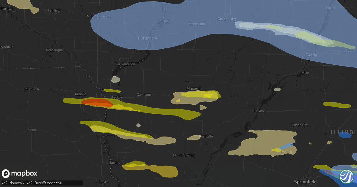 Hail map in Colchester, IL on June 17, 2026
