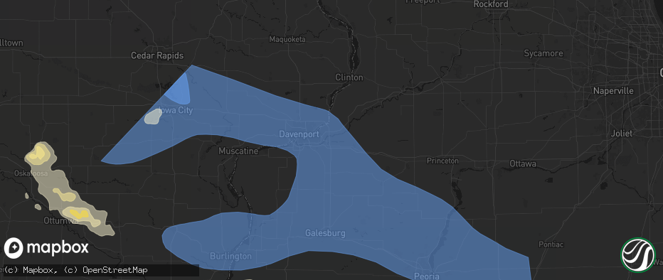 Hail map in Colona, IL on June 17, 2026
