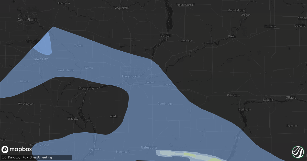 Hail map in Colona, IL on June 17, 2026