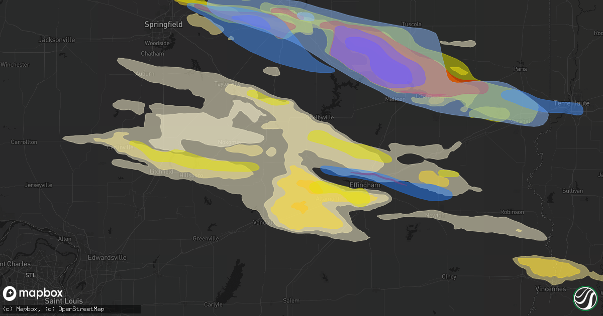 Hail map in Cowden, IL on June 17, 2026