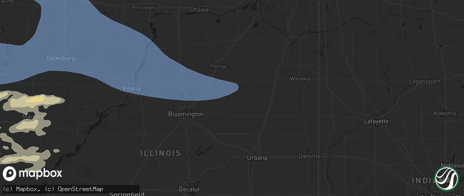 Hail map in Cropsey, IL on June 17, 2026