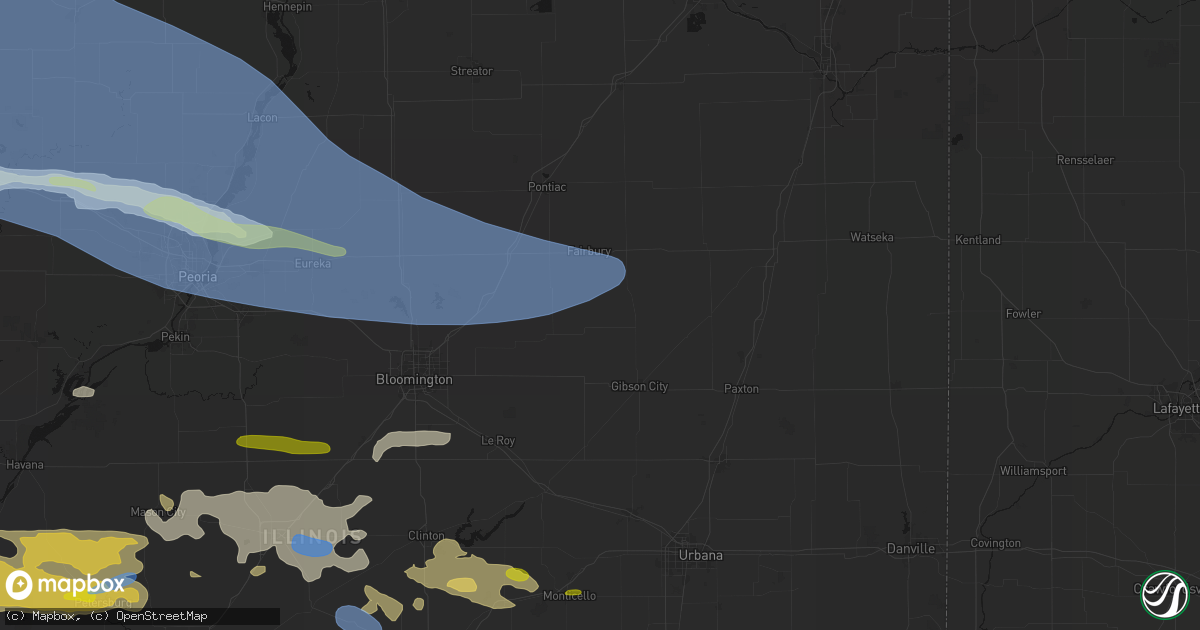 Hail map in Cropsey, IL on June 17, 2026
