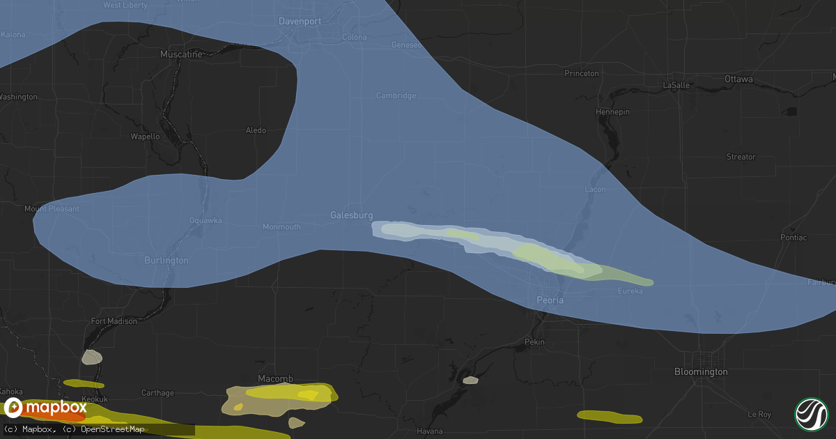 Hail map in Dahinda, IL on June 17, 2026