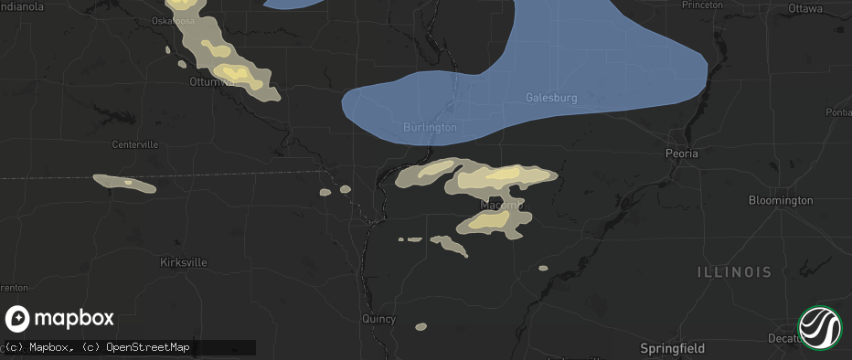 Hail map in Dallas City, IL on June 17, 2026