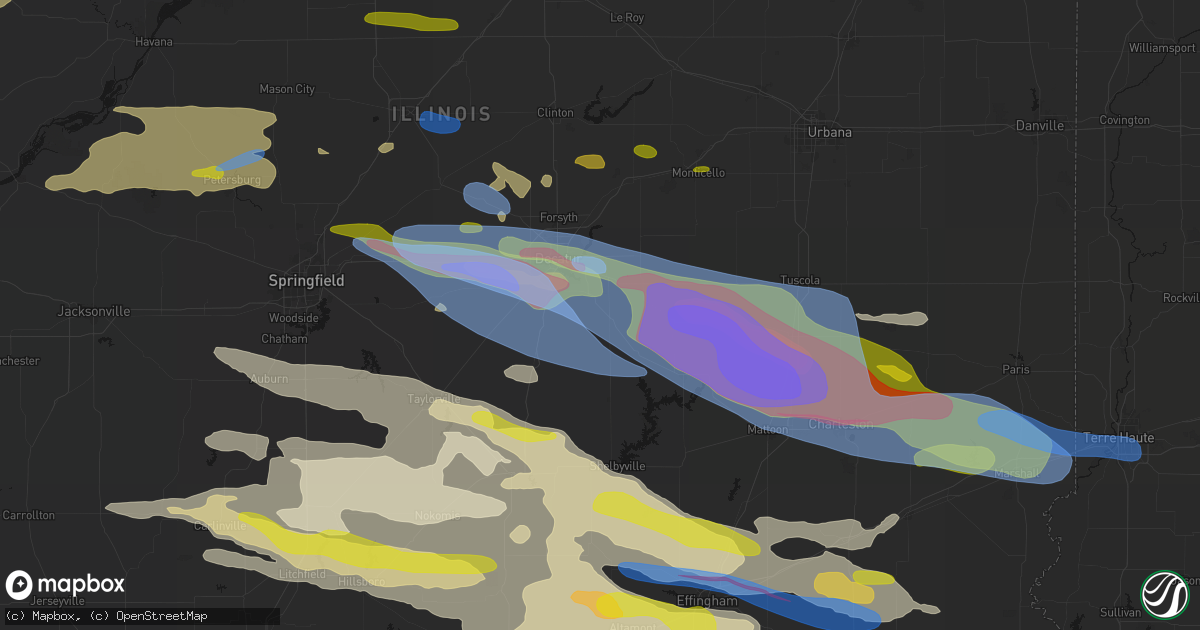 Hail map in Dalton City, IL on June 17, 2026