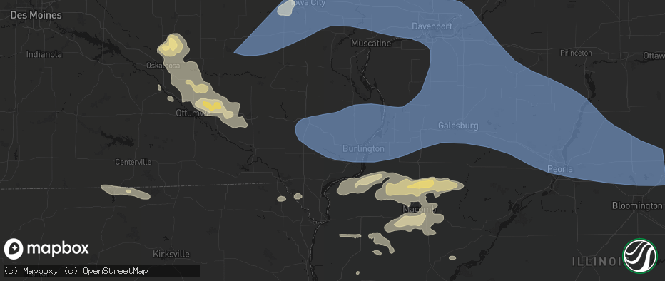Hail map in Danville, IA on June 17, 2026