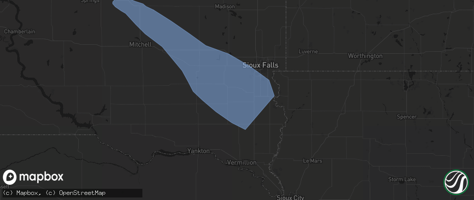 Hail map in Davis, SD on June 17, 2026