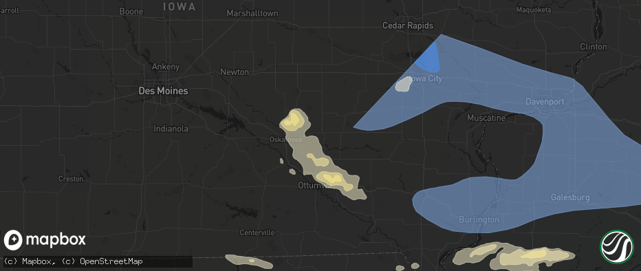 Hail map in Delta, IA on June 17, 2026
