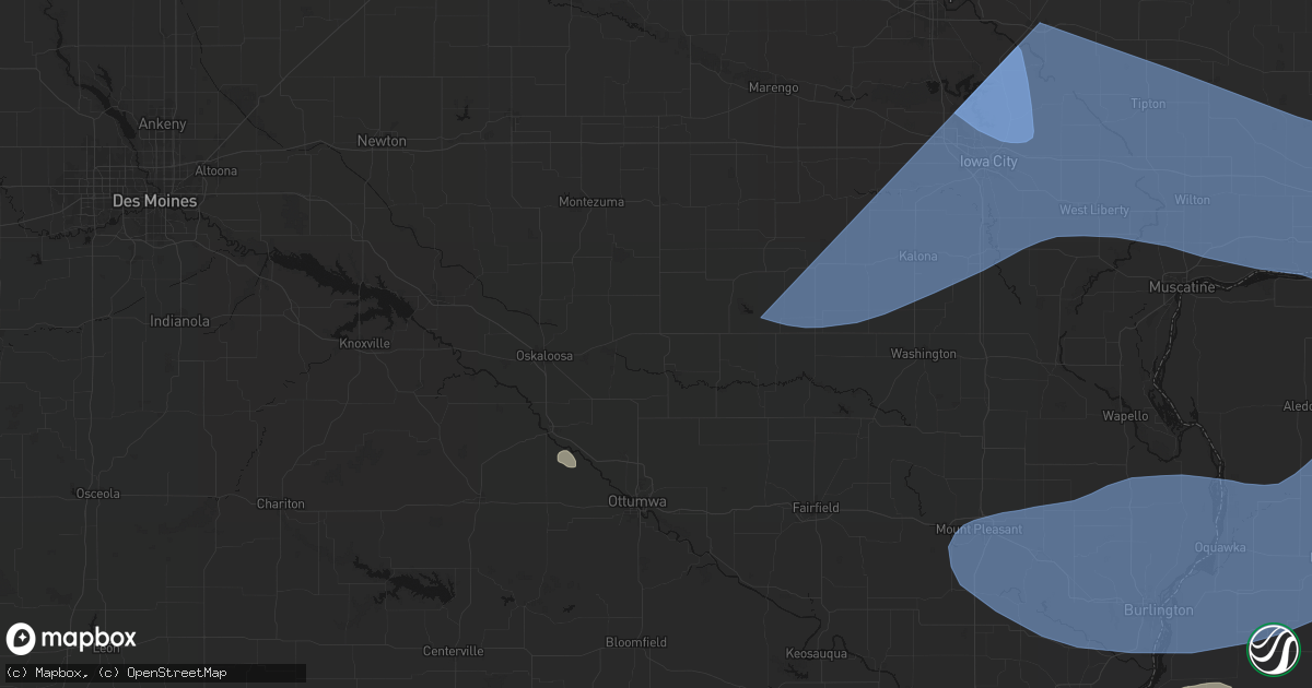 Hail map in Delta, IA on June 17, 2026