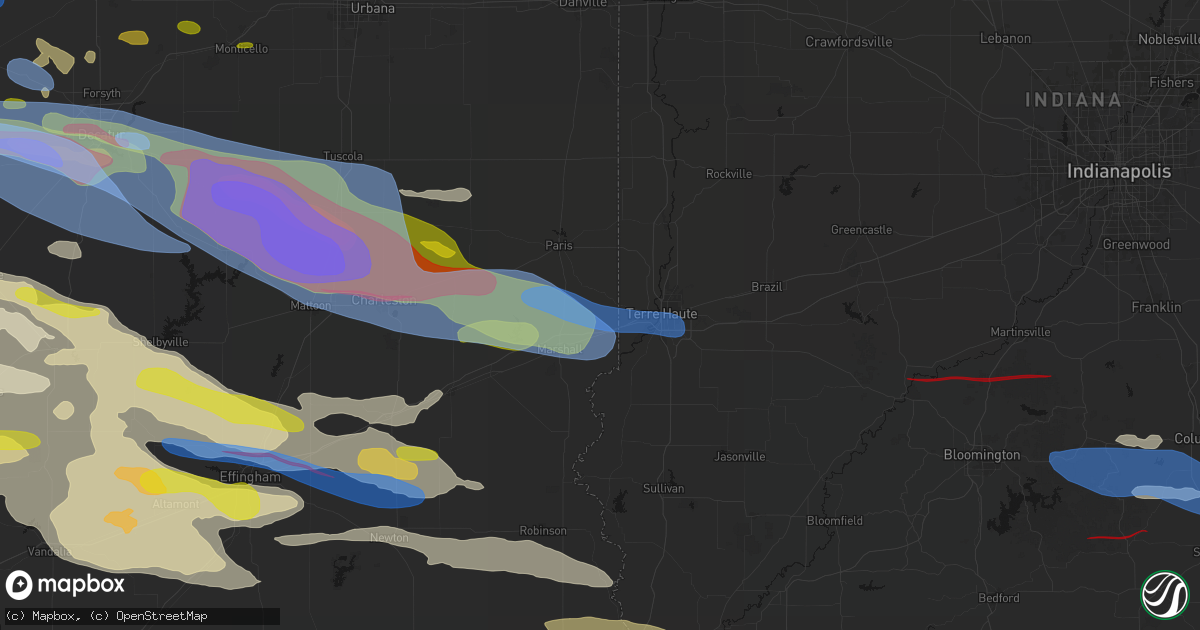 Hail map in Dennison, IL on June 17, 2026