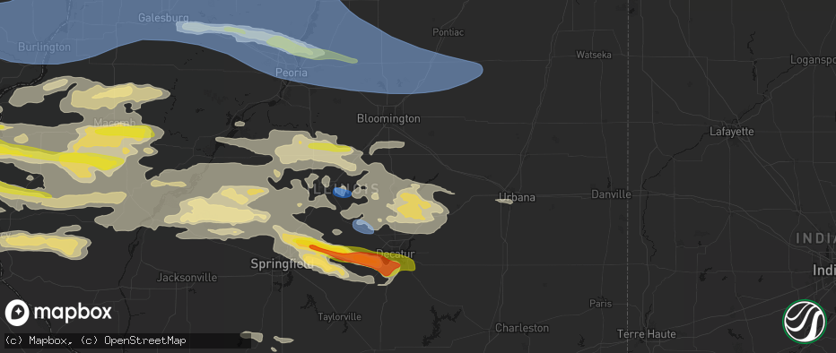 Hail map in Dewitt, IL on June 17, 2026