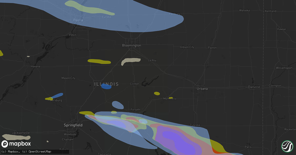 Hail map in Dewitt, IL on June 17, 2026